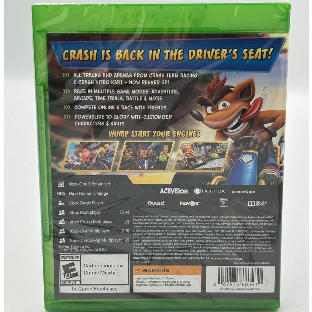 Activision Crash Team Racing Nitro-Fueled Xbox One New Sealed Racing Game
